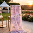 thumbnail image 1 of Dongrere Floral Table Runner Embroidery Tulle Spring Floral Table Runner Transparent Long Table Scarf for Wedding Shower Dining Table Party Mantel Decor, 27.5x71 Inch, Purple, 1 of 6