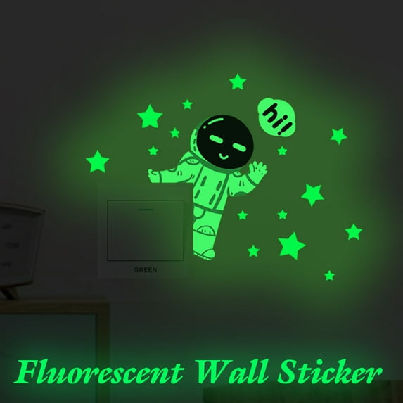 Dongrere Fluorescent Stickers for Room Decor Glow-in-the-dark Astronaut Murals Luminous Wall Decor for Bedroom