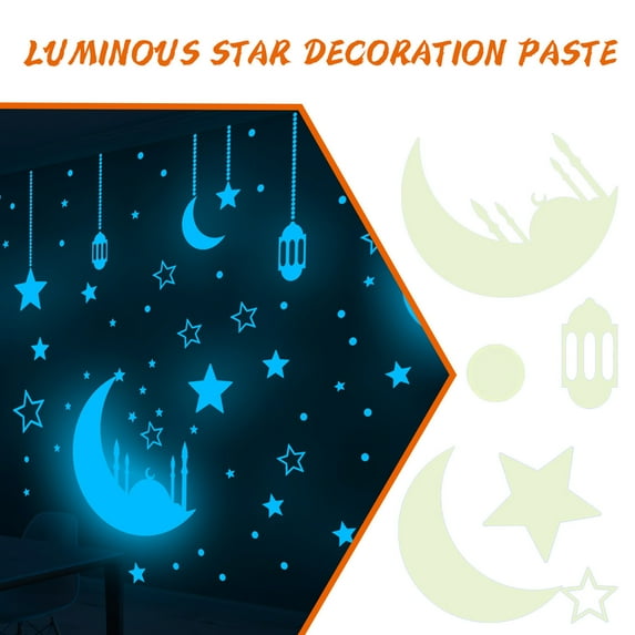 Dongrere Fluorescent Stickers for Room Decor Glow-in-the-dark Universe Murals Luminous Wall Decor for Bedroom