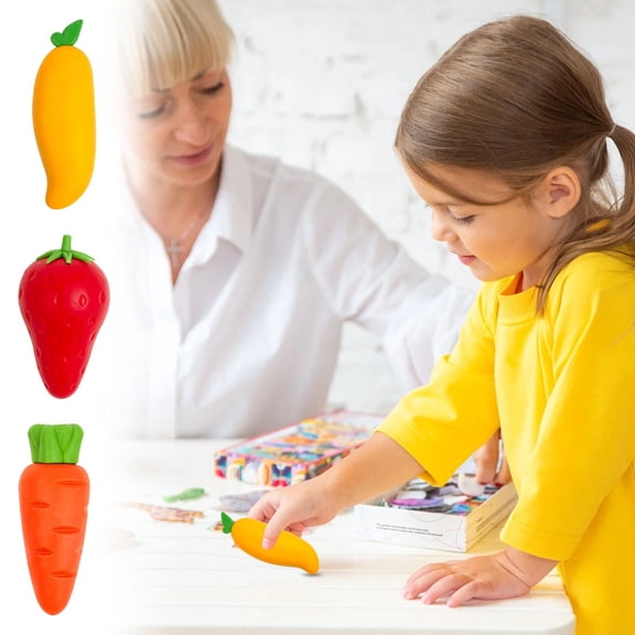 Dongrere Fruit Eraser, Fruit Shape Pencil Eraser Large Fruit Eraser for Home Office Supplies, Gift for Festival