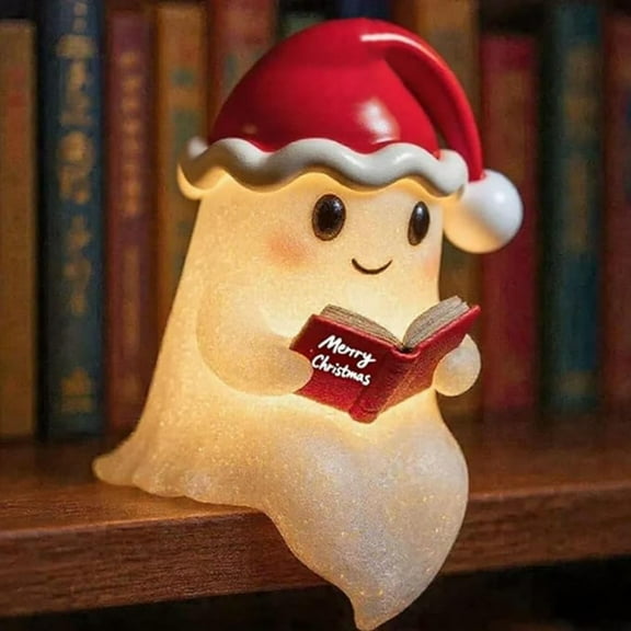 Dongrere Ghost Lamp with Christmas Hat Ghost Night Light for Halloween and Christmas Home Decor