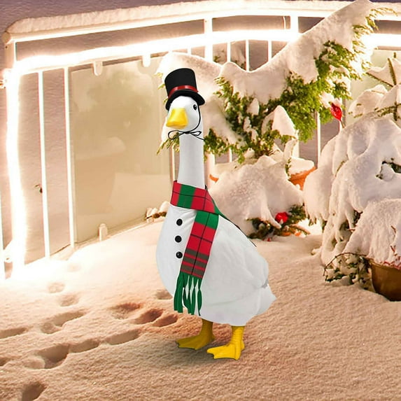 Dongrere Gooses Outfits for Mini Desktop Statue - Dressing Decor Goose for Porch - Christmas Goose Dressing for Office Desk Decor or Gift