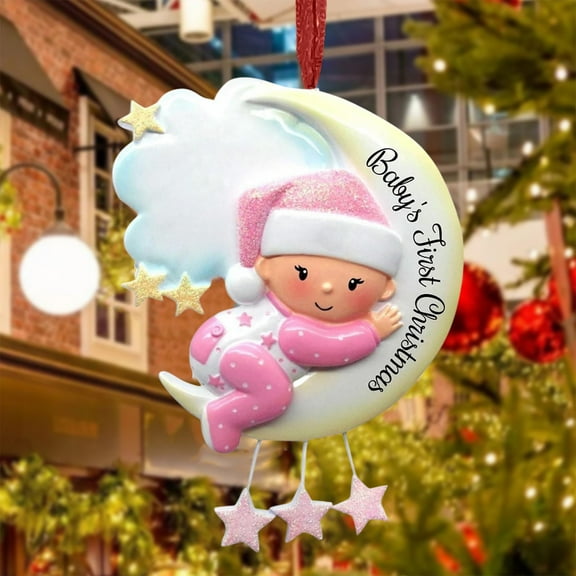 Dongrere Hand-Painted Snowman Resin Ornament - Christmas Tree Decoration for Celebrating First Christmas of Baby