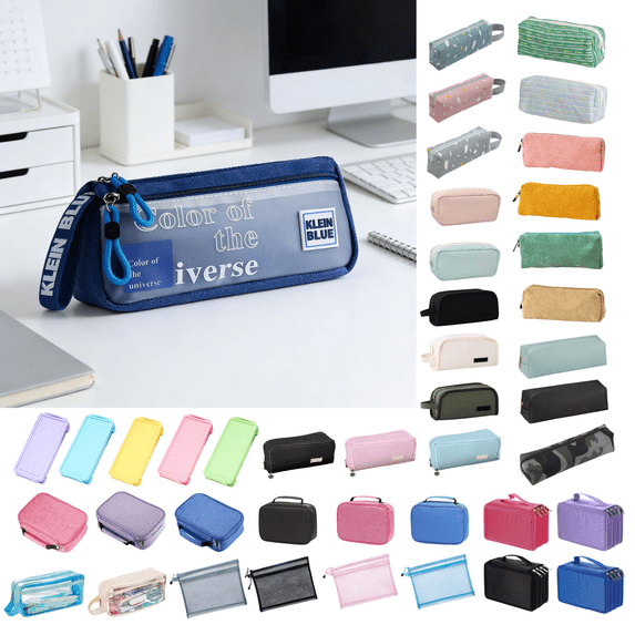 Dongrere Large Capacity Pencil Case, Cloth Pen Pouch, Colored Pencil Bag with Zipper, Stationery Storage and Organizer