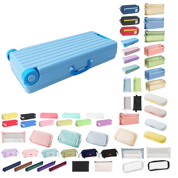 Dongrere Large Capacity Pencil Case, Plastic Pencil Box ,Shape of suitcase Pencil Case for Office Supplies