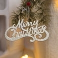 thumbnail image 1 of Dongrere Merry Christmas Letter Sign for Christmas Tree 4.1x7.8 Inch Glitter Plastic Merry Christmas Hanging Craft Ornament for Holiday Wreath Home Door Decor, White, 1 of 6