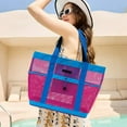 thumbnail image 1 of Dongrere Mesh Beach Bag Vacation Tote Bag Travel Washroom Bags for Summer, 1 of 6