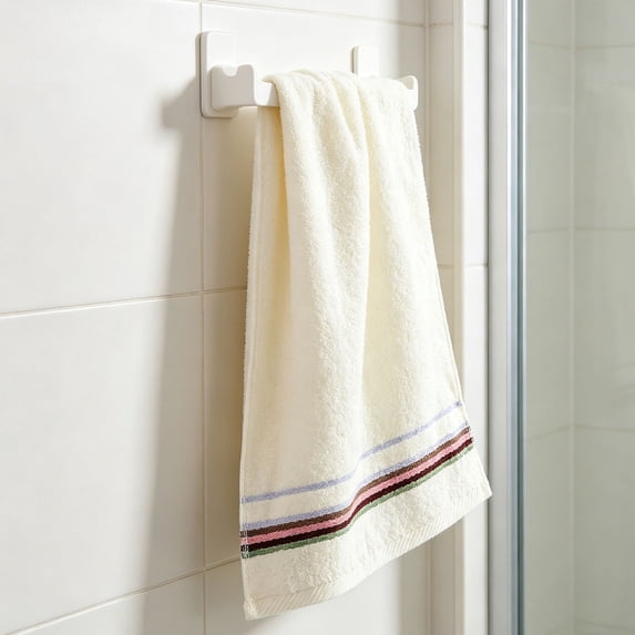 Dongrere Multi Colored Striped Hand Towel, Fast Moisture Absorb Plush Wash Towel for Bathroom Kitchen Guest Room Daily Use, 13.4x27.5 Inch, Yellow