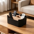 thumbnail image 1 of Dongrere Multi-Compartment Desk Organizer, Remote Control Holder Desk Storage Organizer Box for Table, Home, Office Supplies, 7.2x5.8x3.6 Inch, Black, 1 of 6