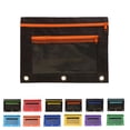 thumbnail image 1 of Dongrere Pencil Pouch, 3 Ring Binder Pouch Zippered Pencil Case, Canvas Pencil Bag with 2 Compartments Orange, 1 of 6