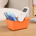 thumbnail image 1 of Dongrere Plastic Storage Bin, Small Desktop Organizer Tray Storage Container for Home Bedroom Bathroom Office Use, Orange, 1 of 6