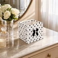 thumbnail image 1 of Dongrere Polka Dot Storage Basket Quilted Fabric Square Makeup Basket Cosmetic Organizer for Women Bathroom Use, 5.5 Inch, Black, 1 of 7