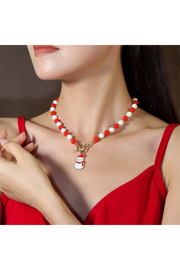 Prsonalized Christmas Necklace Adjustable Chain Holiday Jewelry Gift for Women Christmas Jewelry for Party Accessories & Gift Giving