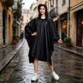 thumbnail image 1 of Dongrere Reusable Rain Poncho, Hooded Waterproof Lightweight Rain Cape, Raincoat for Women Men Outdoor Hiking Travel Use, Black, 1 of 7