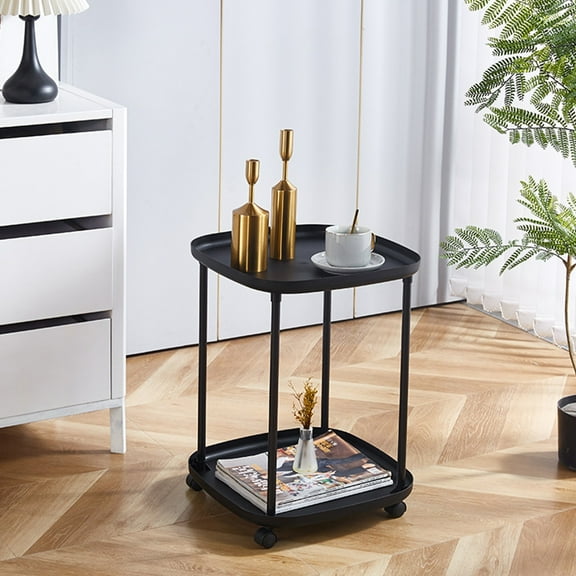 Dongrere Rolling Cart for Bedside & Sofa Small End-tables for Small Spaces Lightweight & Portable for Bedroom or Living Room