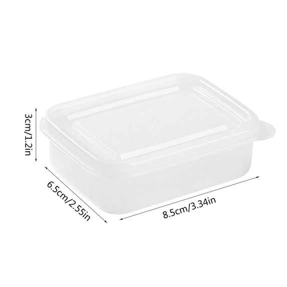 Dongrere Small Food Container - Rectangle Mini Sealed Bento Box Portable Clear Storage Box for Snacks and Food, 3.3x2.5x1.2 Inch