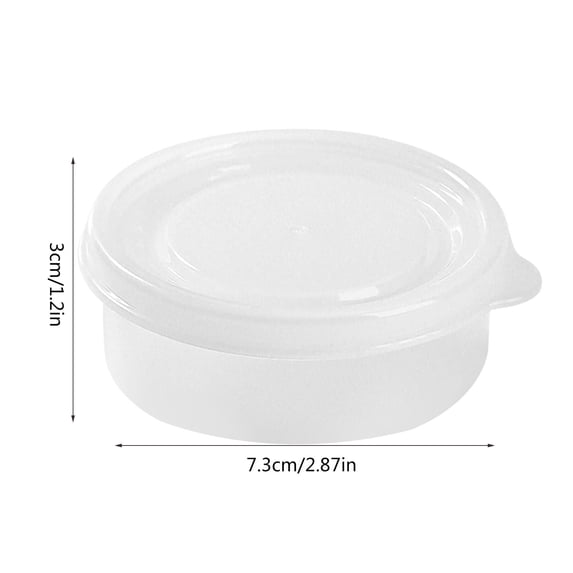 Dongrere Small Food Container - Round Mini Sealed Bento Box Portable Clear Storage Box for Snacks and Food, 2.9x1.2 Inch