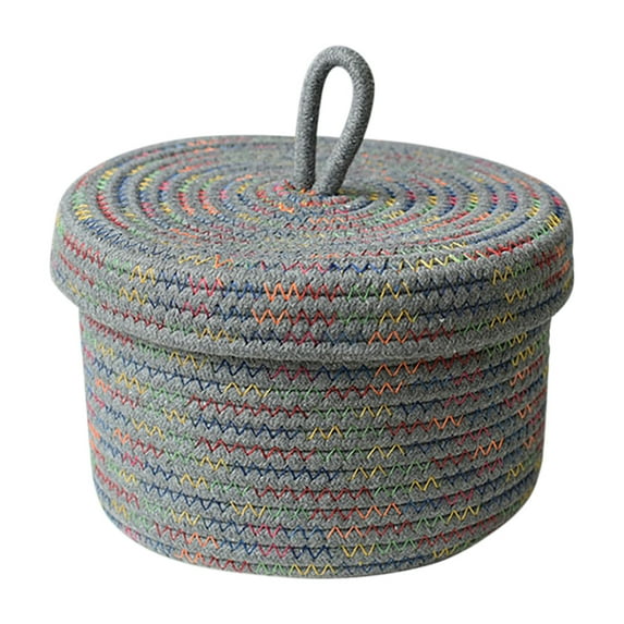 Dongrere Small Storage Bins with Lid, Decorative Box Teenager's Room, Sundry Organizer Basket for Boho Room Decor