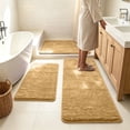 thumbnail image 1 of Dongrere Solid Color Bathroom Rug Set, 3-Piece Shaggy Fluffy Bath Mats, Non-Slip Area Rug for Bathroom Floor Tub Shower Decor, Khaki, 1 of 5