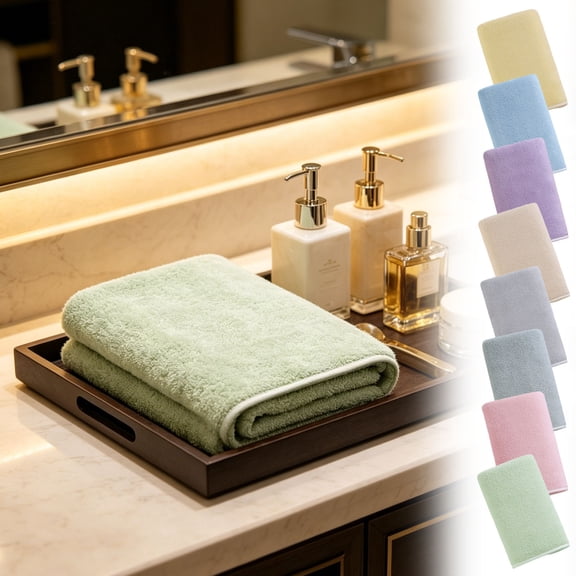 Dongrere Solid Color Hand Towel, Quick Dry Absorbent Face Towel for Bathroom, Shower and Home Daily Use, 13.8x29.5 Inch, Mint Green