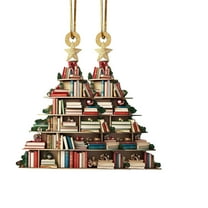 Dongrere Stacked-books Ornament Christmas Hanging Ornament for Christmas Tree & Car Interior Decoration