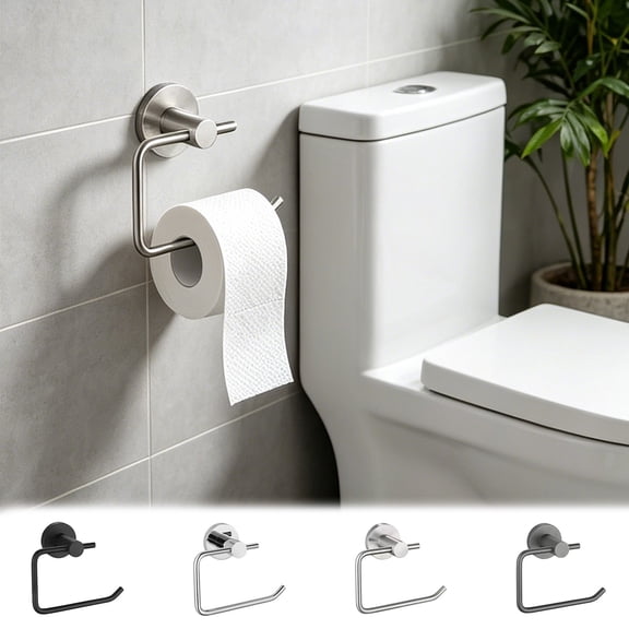 Dongrere Stainless Steel Paper Holder, Wall Mounted Toilet Roll Rack, Open Tissue Holder for Bathroom Restroom Vanity Use, 5.5x3.2 Inch, White