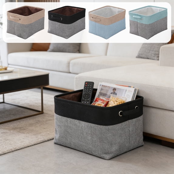 Dongrere Storage Baskets, Fabric Storage Bins with Handles for Shelves Closet Home Organization, 15x11x9.5 Inch, Gray