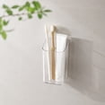 thumbnail image 1 of Dongrere Wall Mount Clear Plastic Utensil Holder, Kitchen Cutlery Organizer for Fork Spoon Knife, Transparent Caddy for Cabinet Door Pantry, M Size, 1 of 7