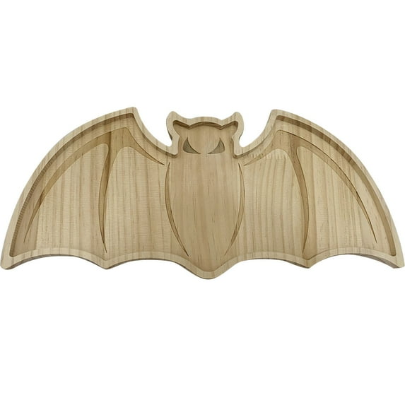 Dongrere Wood Serving Platter for Halloweens Serving Tray with Ghost Shaped for Stackable Storage & Leak-Resistant Serving