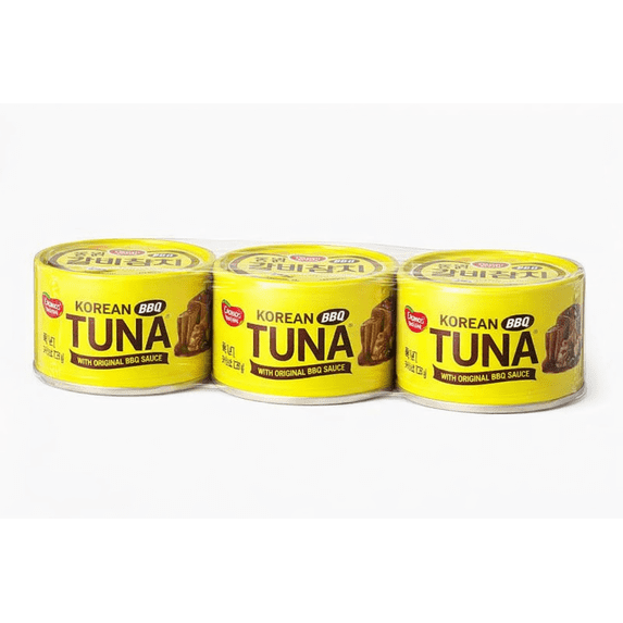 Dongwon Korean BBQ Tuna 3-Pack (135g Each) – Sweet & Savory Ready-to-Eat Canned Tuna for Rice Bowls & Quick Meals