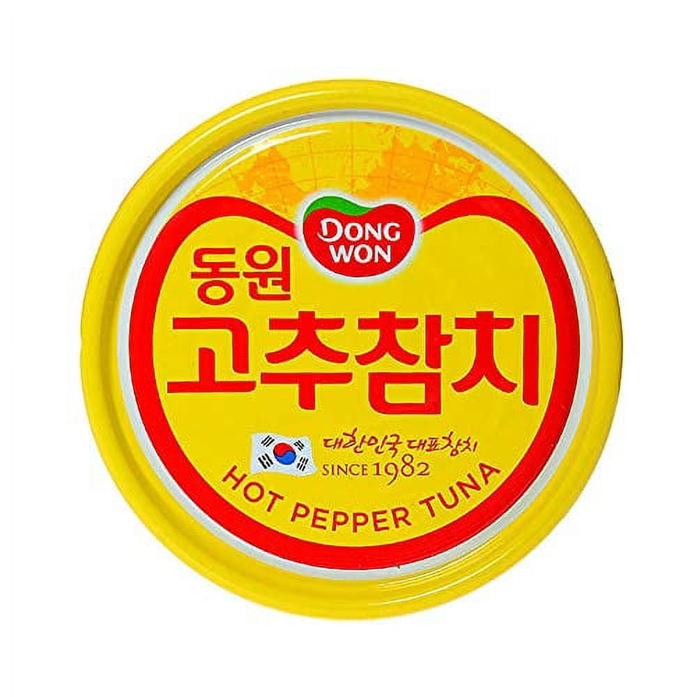 Dongwon Tuna Can Hot Pepper Sauce, 100g(3.5oz) x 12can Korean Canned