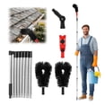 thumbnail image 1 of Dongyi 12FT Gutter Cleaning Tool - No Ladder Needed with 2 Brush Heads & Angle Adapters, Adjustable Long Reach Gutter Cleaner for Roof Leaf Debris Removal, RV & Home Use, 1 of 12