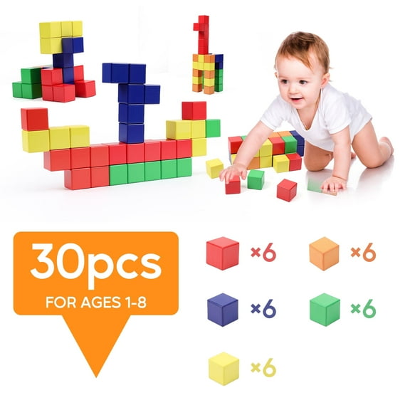 Dongyi 30-Piece Magnetic Building Blocks-1"Large STEM Sensory Toys for Kids Ages 3-8,Enhances Spatial Imagination with Storage Bag,Christmas Birthday Gifts