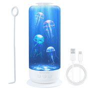 Dongyi Jellyfish Lamp for Autistic Children, USB Inserted Jelly Fish Light Lamp, Jellyfish Tank Aquarium Lamp Night Mood Light for Home Office Living Room Decor Adults Birthday Christmas White