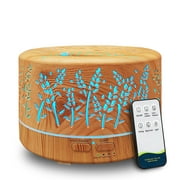 Dongzhen Diffusers for Essential Oils Large Room 600ml,Essential Oil Diffusers for Home with R/C Light Brown