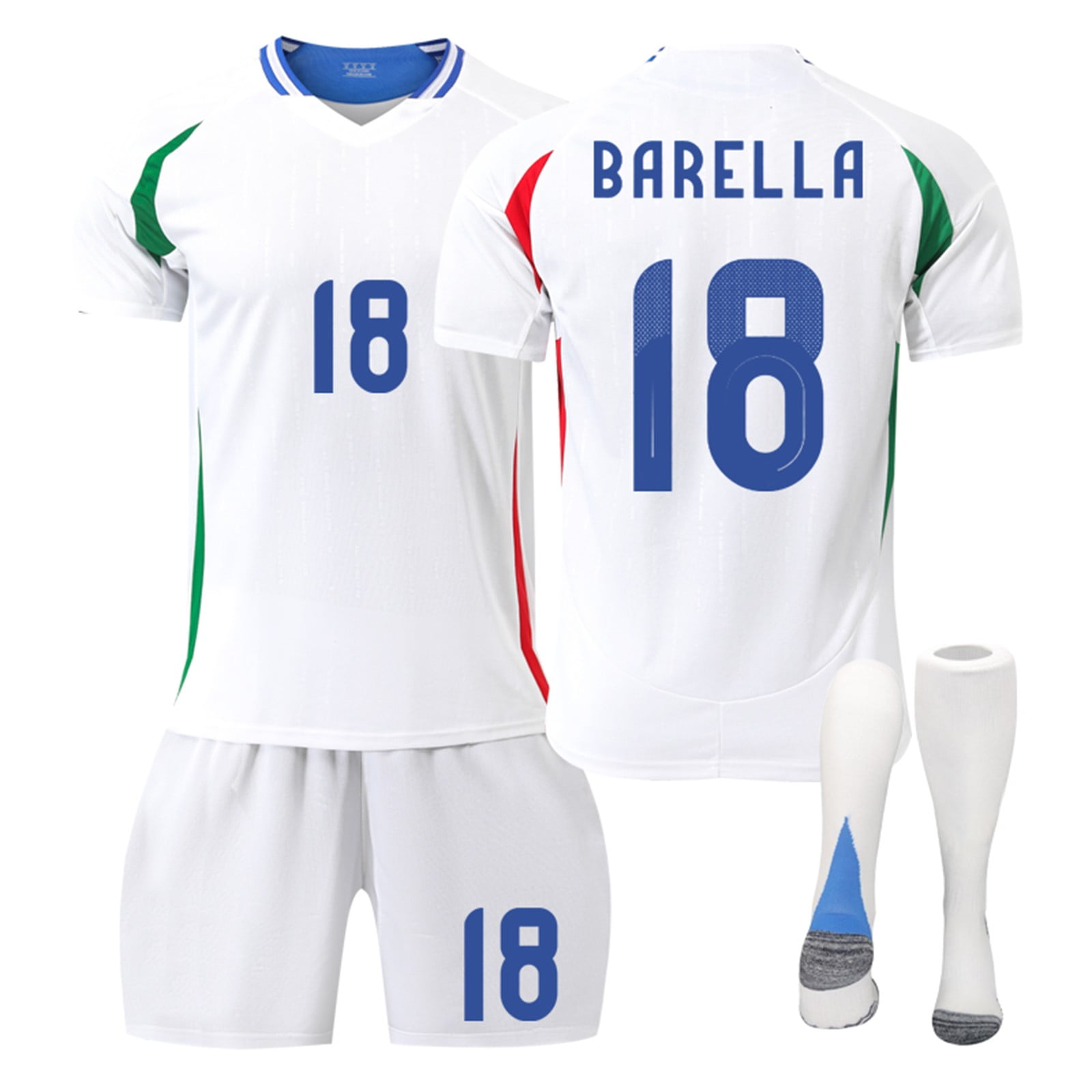 Dongzhu 2425 Italy National Team Away Game White V Neck Soccer Jersey