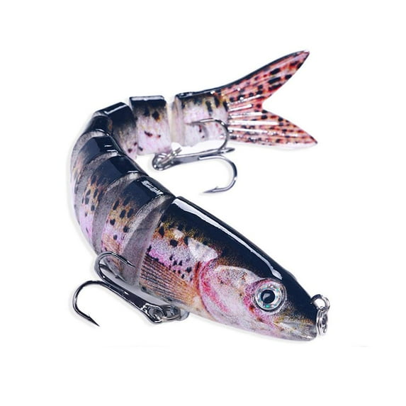 Dongzhur Fishing Lures 8-Segments Fish Bass Minnow Swimbait Crank Baits Tackle Hook