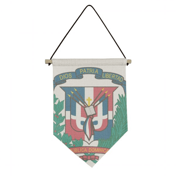 Donican Republic National Emblem Country Canvas Flag Hanging Wall Art Decor Banner