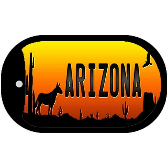 Donkey Arizona Western Novelty Metal Dog Tag Necklace DT-9518 2" x 1" Dog Tag (DT)