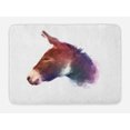 thumbnail image 1 of Donkey Bath Mat, Watercolor Style Donkey Portrait Design with Smudged Paint Effect Print, Plush Bathroom Decor Mat with Non Slip Backing, 29.5" X 17.5", Multicolor, by Ambesonne, 1 of 2