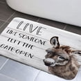 thumbnail image 1 of Donkey Bathroom Rugs, Cute Funny Donkey with Motivational Inspirational Quotes Bath Rugs, Country Farm Animal Donkey on Rustic Wood Bathroom Rug Mat 19X31inch, Extra Soft and Absorbent Bath Rugs, 1 of 3