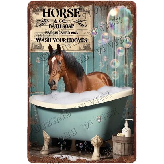 Donkey Bathroom Wall Decor Metal Tin Sign For Home Bath Decorations Rustic Cabin Bathroom Decor Toilet Accessories Funny Donkey Bath Decor,New Home Gift, Shabby Chic Decor,Aluminum 12"x8"