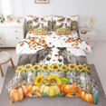 thumbnail image 1 of Donkey Bed in a Bag King Size Comforter Set 7 Pieces Autumn Harvest Pumpkin Bedding Sets,Farmhouse Sunflower Sheet Set with Comforter Farm Animals Western Bed Set,Thanksgiving Fall Decor, 1 of 5