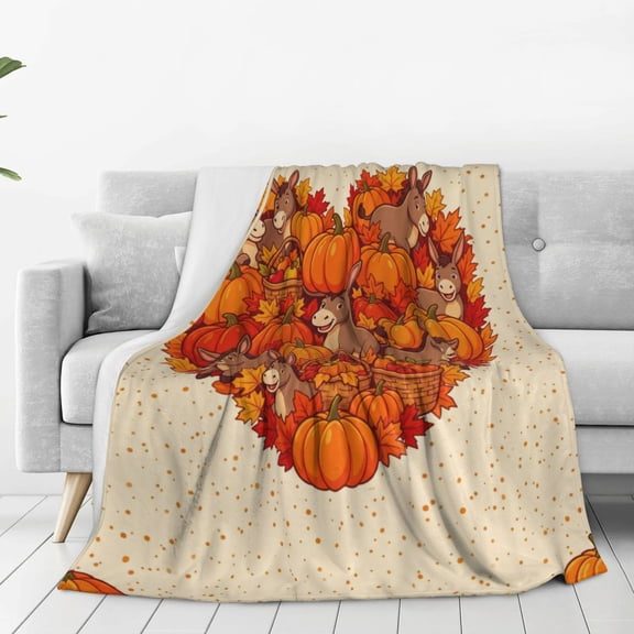 Donkey Blanket, Sofa Decor Animal Texture Throw, Soft Flannel Bedding, Perfect Thanksgiving Gift for Animal Lovers, Cozy Home Accent 50x40