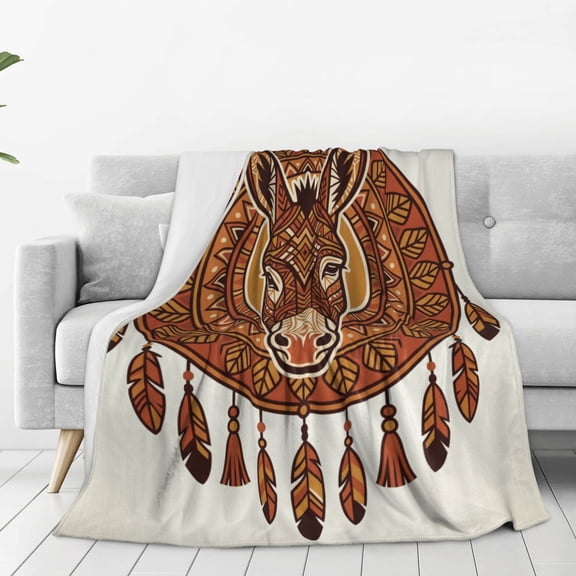 Donkey Blanket, Sofa Decor Animal Texture Throw, Soft Warm Flannel, Best Birthday Gift Idea, Cozy Home Comfort 50x40