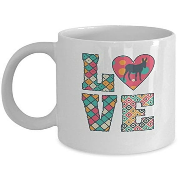 Donkey 11 oz Coffee Mug - Love White Ceramic Gift