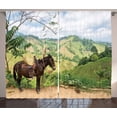 thumbnail image 1 of Ambesonne Donkey Curtains 2 Panel Set, Rural Columbia Mountains, 108" x 90", Multicolor, 1 of 3