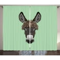 thumbnail image 1 of Ambesonne Donkey Curtains 2 Panel Set, Illustrated Animal Portrait, 108" x 63", Multicolor, 1 of 3