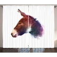 thumbnail image 1 of Ambesonne Donkey Curtains 2 Panel Set, Watercolor Portrait, 108" x 63", Multicolor, 1 of 3