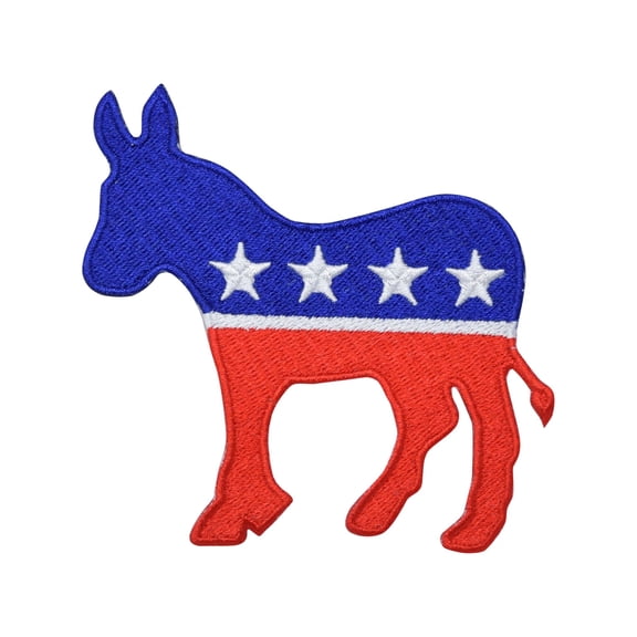 Donkey - DNC Democrat Political - Iron on Embroidered Patch Applique